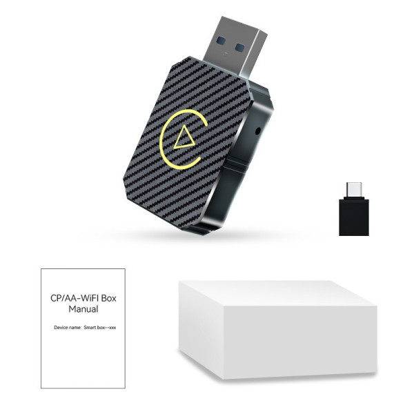 Автомобильный адаптер беспроводной для CarPlay и Android Auto USB Bluetooth Черный