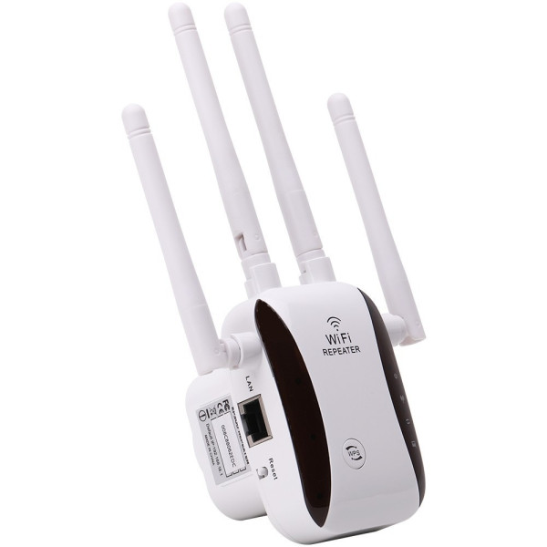 Роутер Wi-Fi усилитель сигнала repeater 2.4G 5G 1200Mbps с розеточной вилкой Белый