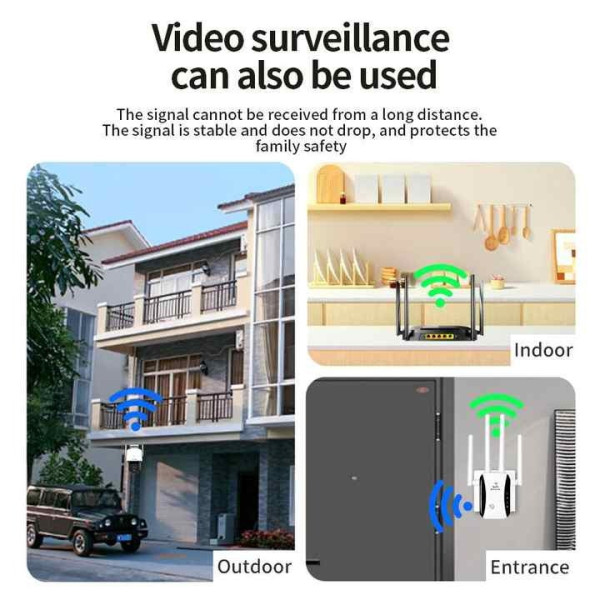 Роутер Wi-Fi усилитель сигнала repeater 2.4G 5G 1200Mbps с розеточной вилкой Белый