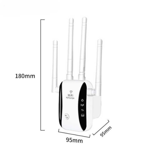 Роутер Wi-Fi усилитель сигнала repeater 2.4G 5G 1200Mbps с розеточной вилкой Белый