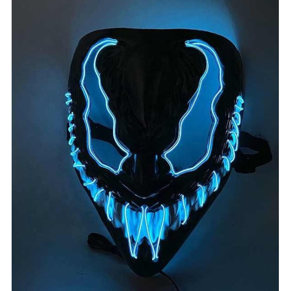 Маска Venom Aurora с синей неоновой подсветкой