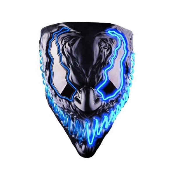 Маска Venom Aurora с синей неоновой подсветкой