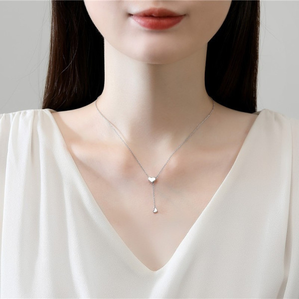 Серебряное колье Сердечко 925 проба с регулируемой длиной