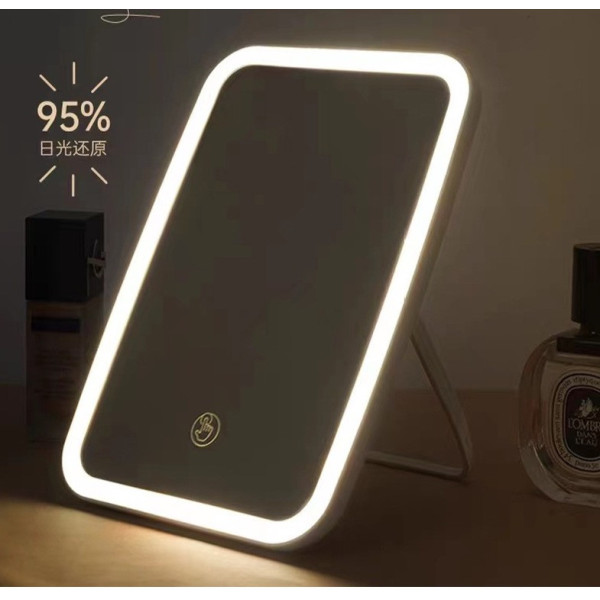 Зеркало для макияжа с подсветкой LED сенсорное настольное на аккумуляторе