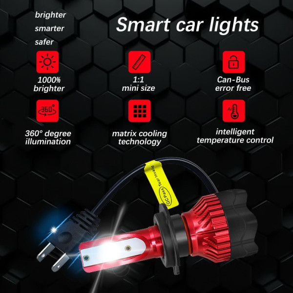 Комплект LED ламп H4 GT K5 10000лм 80Вт ближний и дальний свет 12В 24В