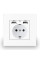 Розетка Coswall с заземлением и 2 USB гнезда пластиковая Белая