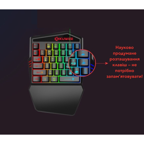 Комплект игровой X1 M1 для смартфонов и ПК Bluetooth клавиатура и мышь Black