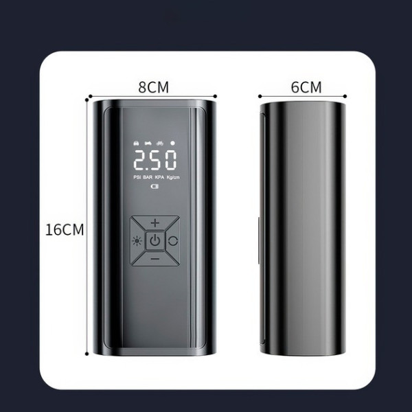 Насос аккумуляторный компрессор шин велосипедов LED дисплей 2в1 6000mAh