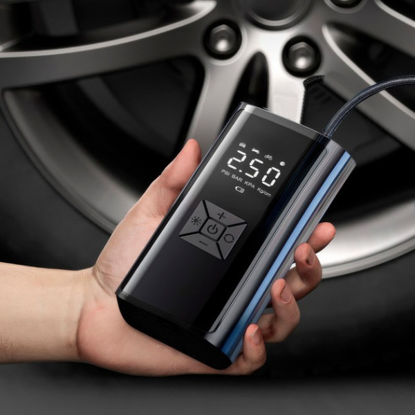 Насос аккумуляторный компрессор шин велосипедов LED дисплей 2в1 6000mAh