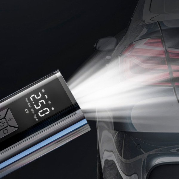 Насос аккумуляторный компрессор шин велосипедов LED дисплей 2в1 6000mAh