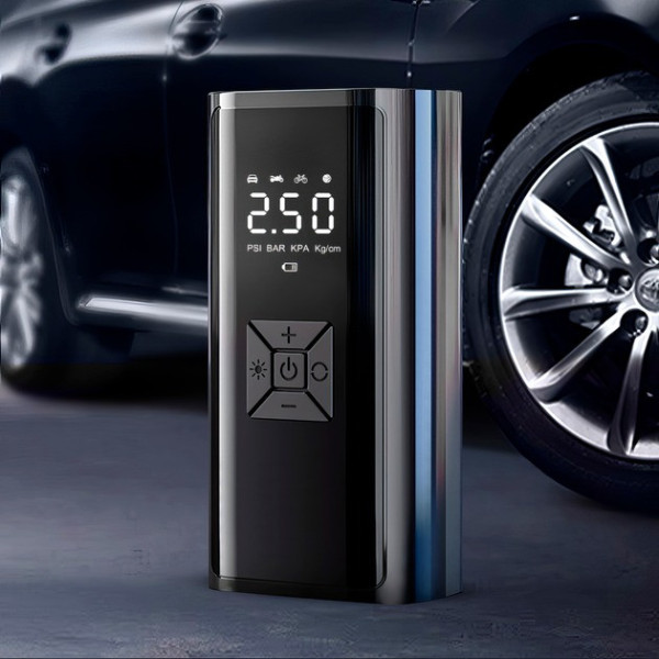 Насос аккумуляторный компрессор шин велосипедов LED дисплей 2в1 6000mAh