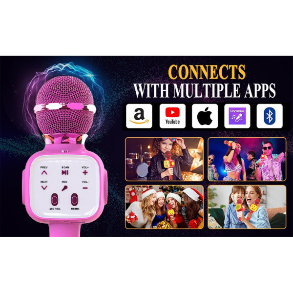 Микрофон караоке беспроводной Wepai Bluetooth Q8 для детей 4 цвета