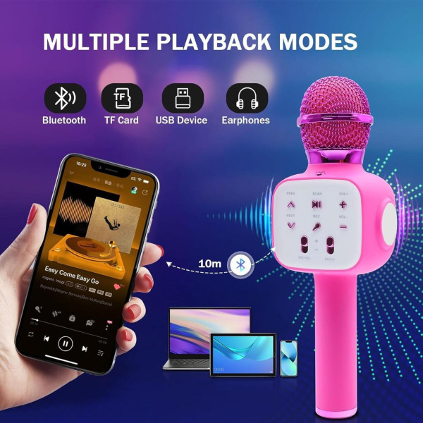 Микрофон караоке беспроводной Wepai Bluetooth Q8 для детей 4 цвета