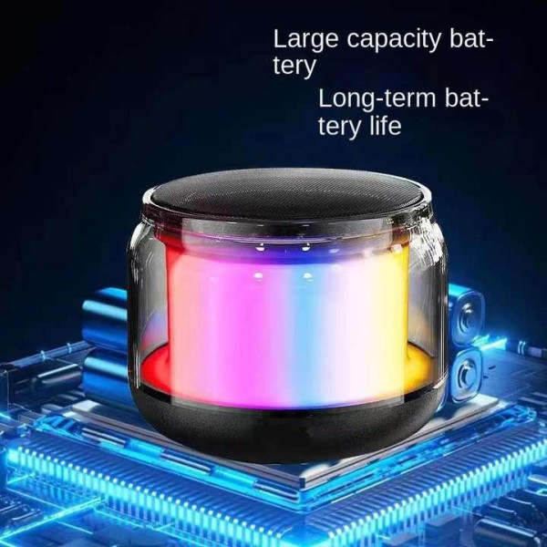 Колонка портативная мини S300 Bluetooth TWS 360° звук с подсветкой
