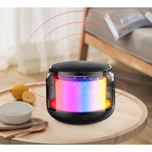 Колонка портативная мини S300 Bluetooth TWS 360° звук с подсветкой