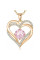 Женское ожерелье с кулоном сердце Heart Love голубой цирконий золотое