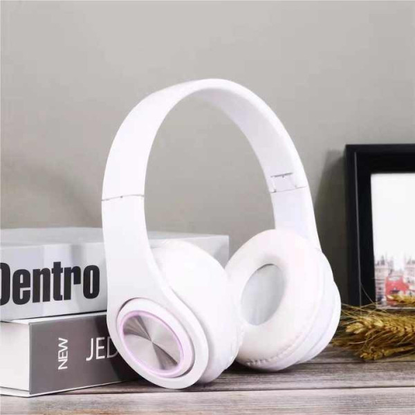 Беспроводные наушники B39 с подсветкой RGB Bluetooth с микрофоном гарнитура Black / White