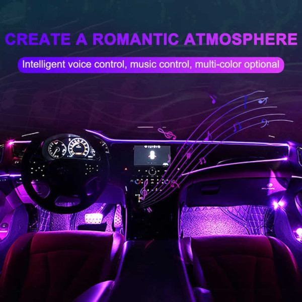 RGB подсветка салона авто LED подсветка ног в машину 4 шт USB Bluetooth APP