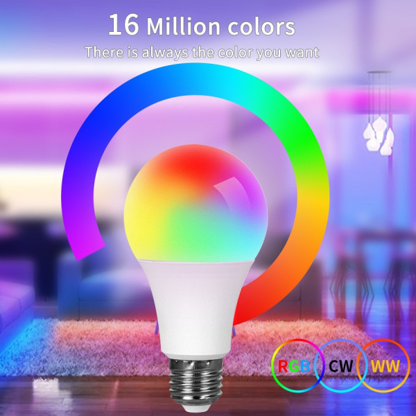 Лампочка умная Tuya E27 LED Bluetooth RGB Color & White