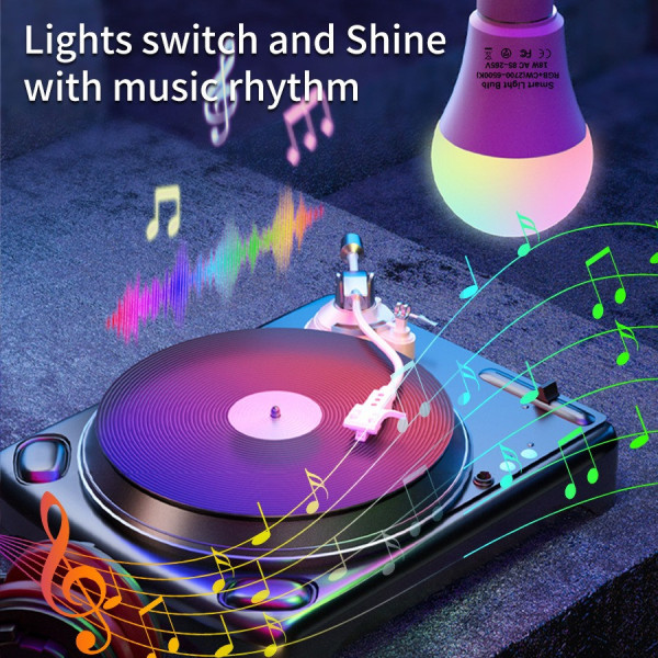 Умная LED лампа Tuya с WiFi и Bluetooth 9W, 16 млн цветов, управление через приложение и голосовые ассистенты