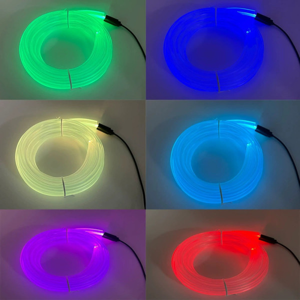 Подсветка салона, торпеды авто RGB гибкий неон 5 метров меняет 7 цветов USB приборка
