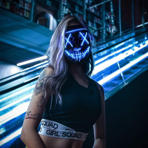 Неоновая маска Purge Mask Судная ночь ABC для карнавала