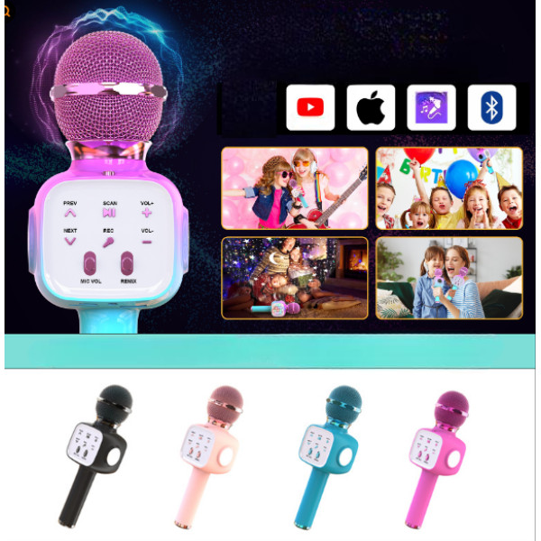 Микрофон караоке беспроводной Wepai Bluetooth Q8 для детей 4 цвета