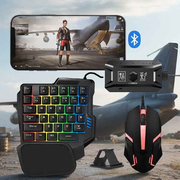 Комплект игровой X1 M1 для смартфонов и ПК Bluetooth клавиатура и мышь Black