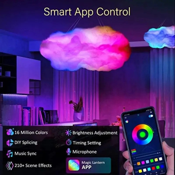 Светильник-ночник LED «Облако» TouCloud OBL-211 с 3D эффектом и управлением через APP