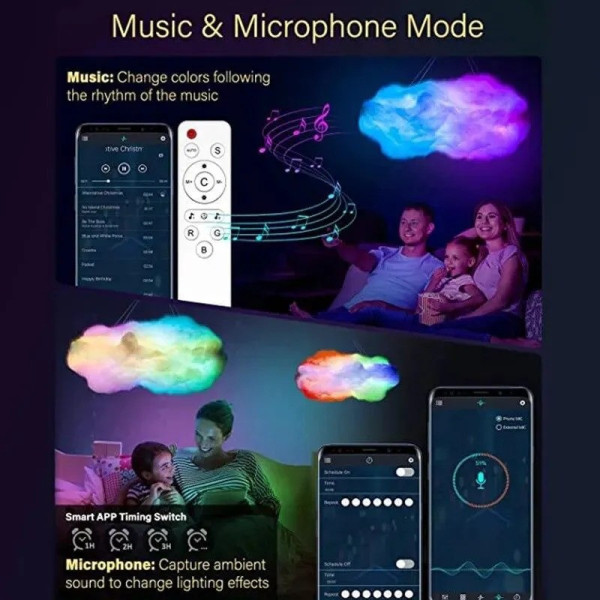 Светильник-ночник LED «Облако» TouCloud OBL-211 с 3D эффектом и управлением через APP