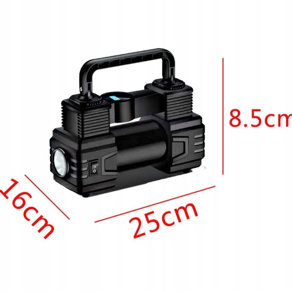 Портативный автомобильный компрессор Air Pump XL-1025 12V с цифровым дисплеем, LED-фонариком