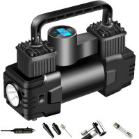 Портативный автомобильный компрессор Air Pump XL-1025 12V с цифровым дисплеем, LED-фонариком