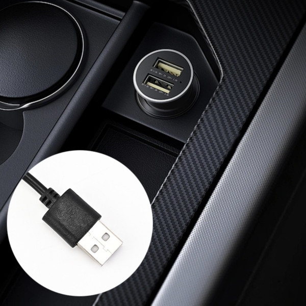 Неоновая гибкая подсветка салона авто 5 м с кантом USB, холодное свечение, зелёная