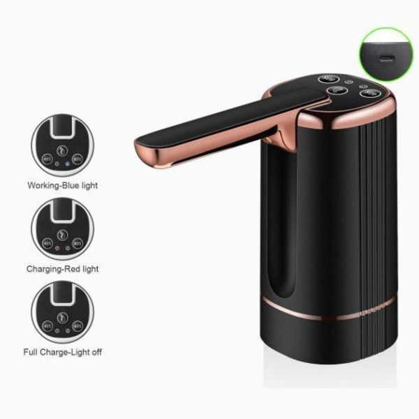 Электрический аккумуляторный насос-диспенсер для воды BRS 1200 мАч с USB Type-C зарядкой для бутылей 5/10/19 л