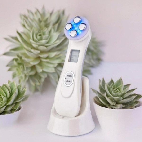 Микротоковый массажер для лица 6 в 1 с RF-лифтингом, EMS-стимуляцией, LED-фототерапией и электропорацией