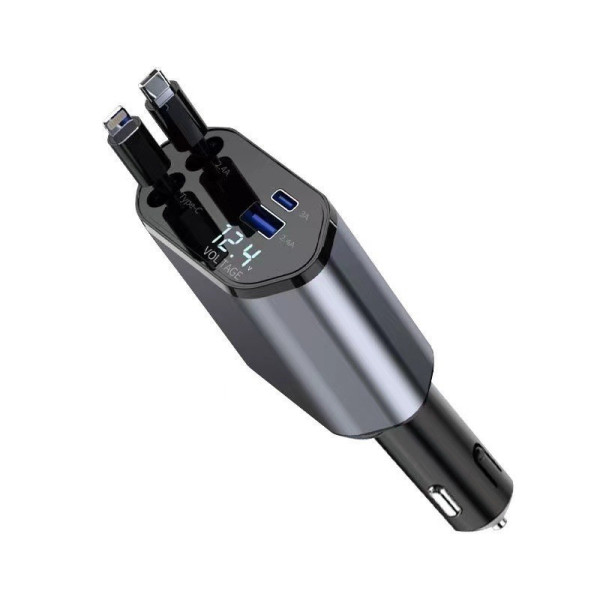 Автомобильное зарядное устройство Hugeel HG-CC11 66Вт с QC 3.0, PD, встроенным кабелем Type-C/Lightning