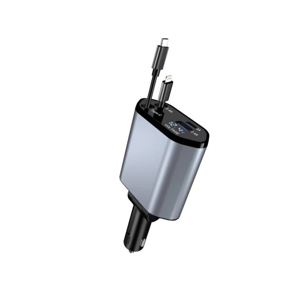 Автомобильное зарядное устройство Hugeel HG-CC11 66Вт с QC 3.0, PD, встроенным кабелем Type-C/Lightning