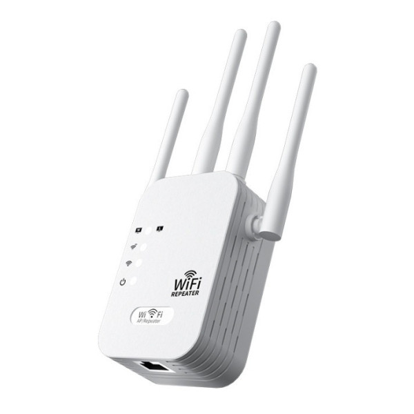 Репитер Wi-Fi усилитель сигнала 2.4 ГГц, скорость до 300 Мбит/с, 4 антенны, режимы повторителя и точки доступа