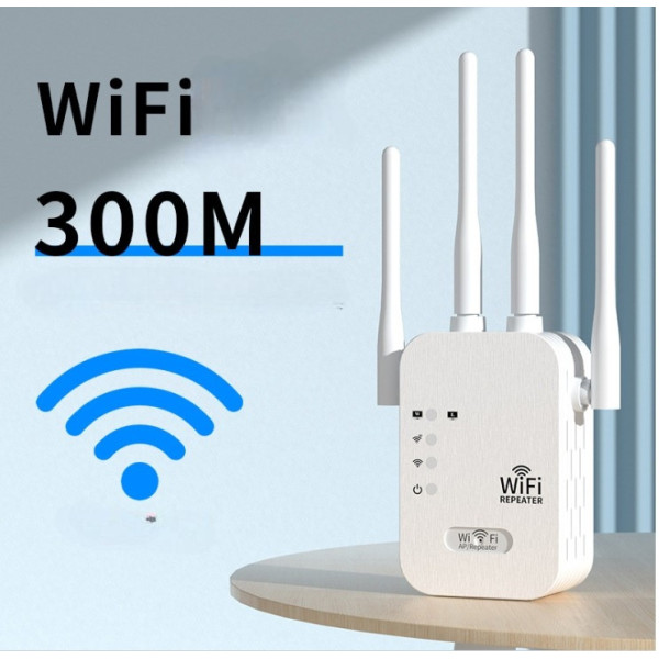 Репитер Wi-Fi усилитель сигнала 2.4 ГГц, скорость до 300 Мбит/с, 4 антенны, режимы повторителя и точки доступа