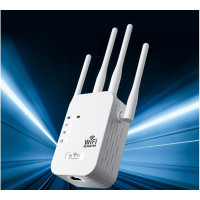 Репитер Wi-Fi усилитель сигнала 2.4 ГГц, скорость до 300 Мбит/с, 4 антенны, режимы повторителя и точки доступа