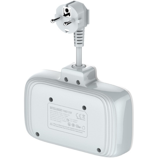 Сетевой фильтр-удлинитель LDNIO SE2435, 2500 Вт, 2 розетки, 3 USB, 1 Type-C QC/PD, защита и выключатели