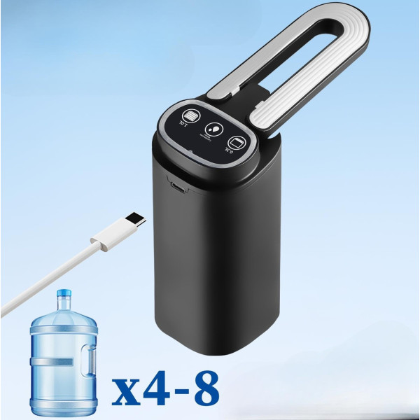 Портативная электрическая помпа Water Pump 600 мл с аккумулятором 1200 мАч и USB-зарядкой для бутылей до 19 л