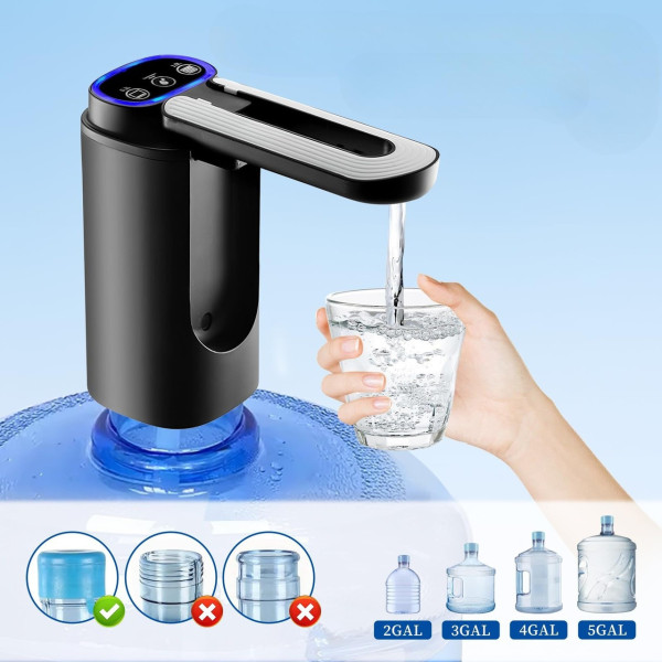 Портативная электрическая помпа Water Pump 600 мл с аккумулятором 1200 мАч и USB-зарядкой для бутылей до 19 л
