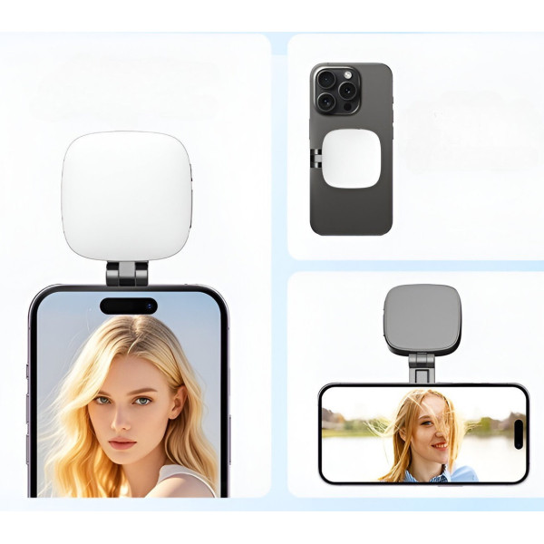 Селфи-лампа F622 LED с магнитным держателем MagSafe, 3 режима света, аккумулятор 1000 мАч, USB Type-C