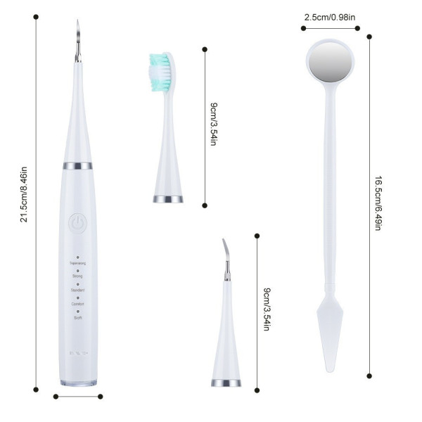 2в1 ультразвуковая зубная щётка-скалер Electric Sonic Dental Scaler с зеркалом и сменными насадками