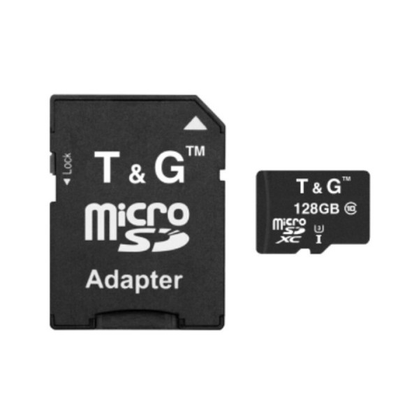 Карта памяти MicroSDXC 128 ГБ Class 10 T&G с адаптером