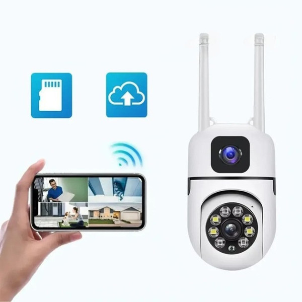 Поворотная уличная Wi-Fi камера Dual Lens E10 8MP 4K с ночным видением и двусторонней связью