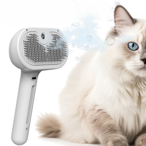 Паровая массажная щетка Zmaker для кошек и собак с распылителем и массажем, USB, портативная