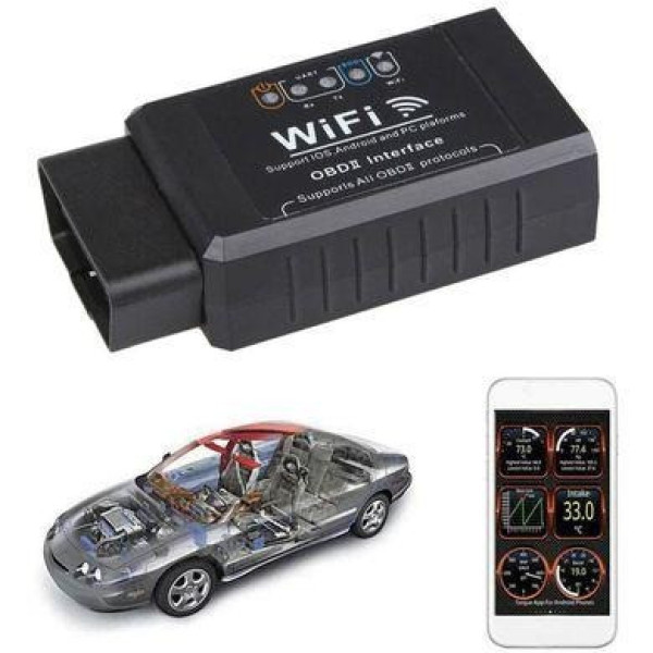 Автосканер ELM327 WiFi OBD2 V1.5 универсальный диагностический адаптер для автомобиля