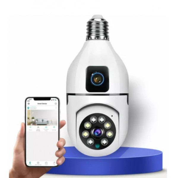 Wi-Fi камера двойная E27 Sq02 с ночным видением, датчиком движения и двусторонней связью